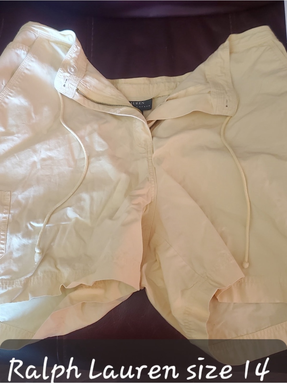 Ralph Lauren Pale Yellow Drawstring Cotton Shorts